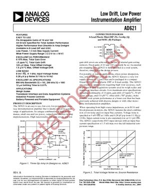 AD621AR-REEL datasheet  